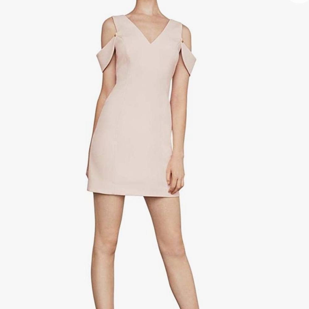 BCBG Eve Crepe Cold Shoulder Dress
